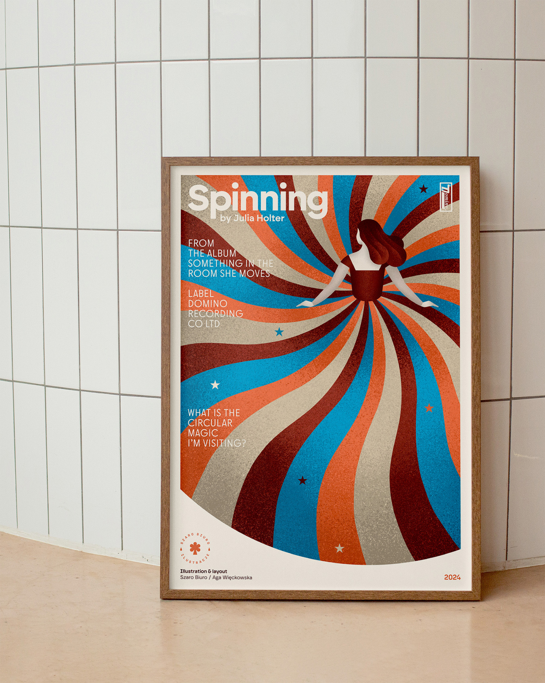 Spinning music poster